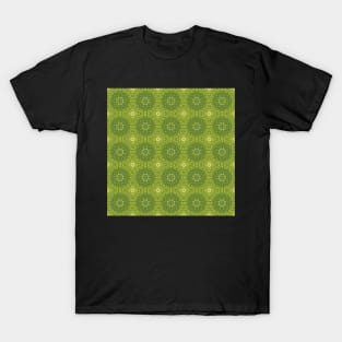 Water Droplets on a Green Leaf Kaleidoscope pattern 7 T-Shirt